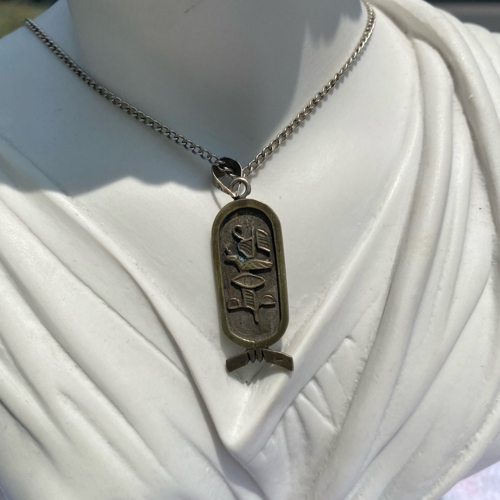 Egyptian Cartouche Sterling silver necklace